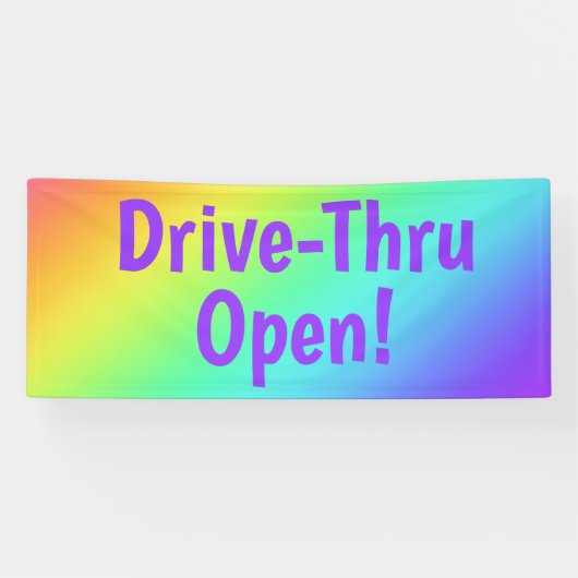Banderoles Rainbow Drive-Thru Open ! Bandeau publicitaire (Horizontal)