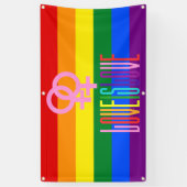 Banderoles Rainbow Flag Lesbian Pride L'amour LGBT (Vertical)