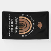 Banderoles Rainbow Melanin Black Excellence Class Année Grad (Horizontal)