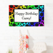 Banderoles Rainbow Random Pois (personnalisable !) (En situation)