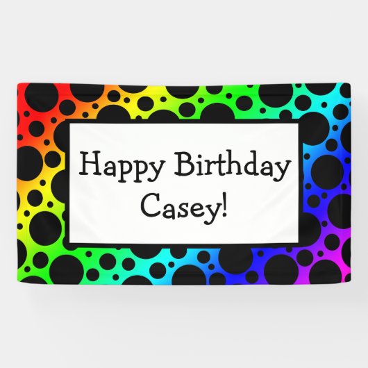 Banderoles Rainbow Random Pois (personnalisable !) (Horizontal)