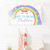 Banderoles Rainbow Unicorn Birthday Banner Unicorn Face (En situation)
