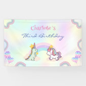Banderoles Rainbow Unicorn & Dinosaur Friends Anniversaire Pa (Horizontal)