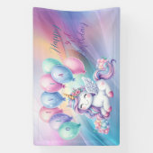 Banderoles Rainbow Unicorn Magique Anniversaire (Verticale)