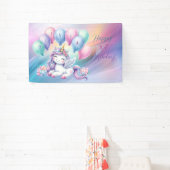 Banderoles Rainbow Unicorn Magique Anniversaire (Insitu)