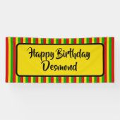 Banderoles Rasta jamaïcaine joyeuse fête d'anniversaire (Horizontal)