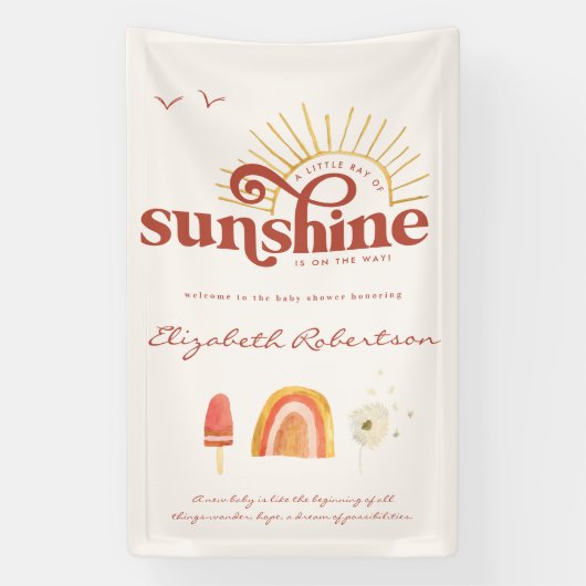 Banderoles Ray of Sunshine | Baby shower Boho (Verticale)