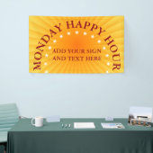 Banderoles Rayons Radiaux dégradés - orange jaune + vos idées (Salon professionnel)