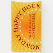 Banderoles Rayons Radiaux dégradés - orange jaune + vos idées (Vertical)