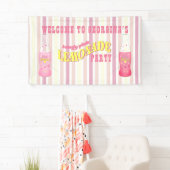 Banderoles Rayures, anniversaire rose de limonade (En situation)
