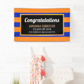 Banderoles Rayures licenciées d'orange de bleu marine de (En situation)