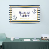 Banderoles Rayures nautiques de marine et mariage fait sur (Salon professionnel)