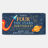 Banderoles Reach For The Stars 4th Birthday (Horizontal)