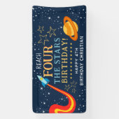 Banderoles Reach For The Stars 4th Birthday (Verticale)