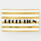 Banderoles Réception De Mariage Art Déco Personnalisable (Horizontal)