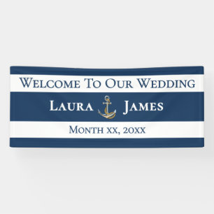Banderoles Réception de mariage d'Ancres nautiques