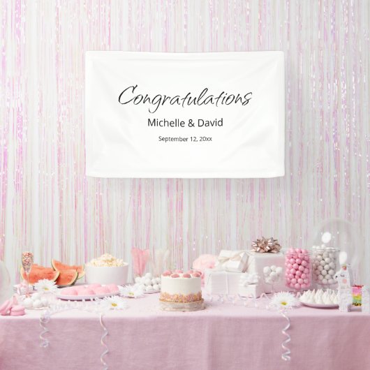 Banderoles Réception De Mariage De Boho Moderne Simple Script (Fête)