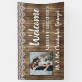 Banderoles Réception de mariage en dentelle rustique en bois (Vertical)