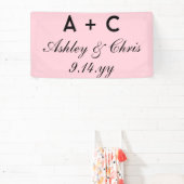 Banderoles Réception de mariage personnalisée moderne rose po (Insitu)