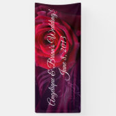 Banderoles réception de mariage Rose rouge (Vertical)