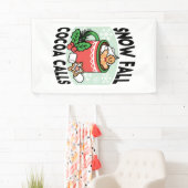 Banderoles Réchauffez-vous avec les appels de cacao de neige  (En situation)