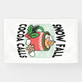 Banderoles Réchauffez-vous avec les appels de cacao de neige  (Horizontal)