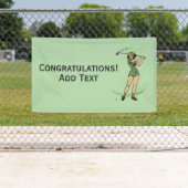 Banderoles Réchauffez-vous pour Golfing Personnel Lady Golfer (En situation)