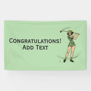 Banderoles Réchauffez-vous pour Golfing Personnel Lady Golfer