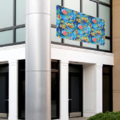 Banderoles Récif corallien de gouache peint à la main (Bâtiment extérieur)