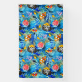 Banderoles Récif corallien de gouache peint à la main (Verticale)