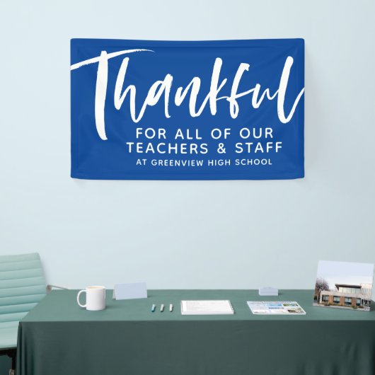 Banderoles Reconnaissance de l'enseignant bleu de script reco (Salon professionnel)