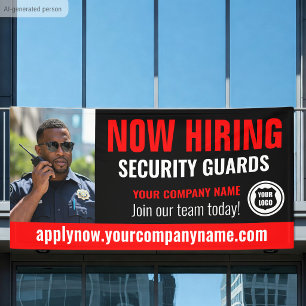 Banderoles Recrutement Agent de Sécurité Emploi Logo Photo Ro