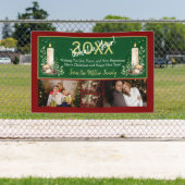 Banderoles Red and Green Holiday Greeting with Custom Family  (Insitu)