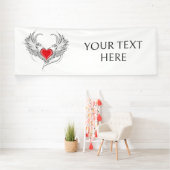 Banderoles Red Angel Coeur avec ailes (Insitu)