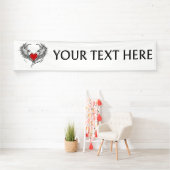 Banderoles Red Angel Coeur avec ailes (En situation)