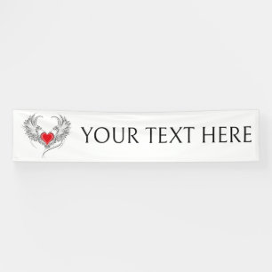 Banderoles Red Angel Coeur avec ailes