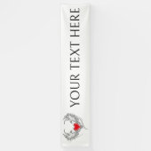 Banderoles Red Angel Coeur avec ailes (Vertical)