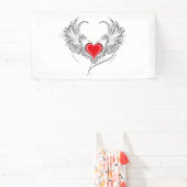 Banderoles Red Angel Coeur avec ailes (Insitu)