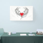 Banderoles Red Angel Coeur avec ailes (Salon professionnel)