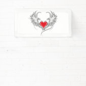 Banderoles Red Angel Coeur avec ailes (Insitu)