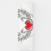 Banderoles Red Angel Coeur avec ailes (Vertical)