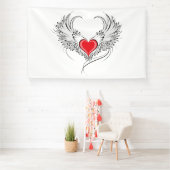 Banderoles Red Angel Coeur avec ailes (Insitu)