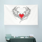 Banderoles Red Angel Coeur avec ailes (Salon professionnel)