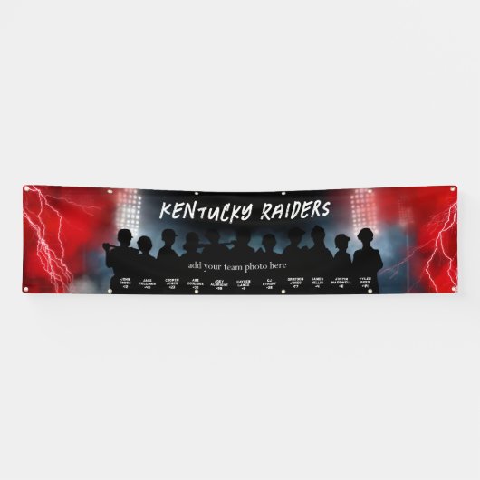 Banderoles Red Baseball Softball Dugout Banner (Horizontal)