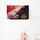 Banderoles Red | Black Go Kart Racing Anniversaire Bienvenue (Insitu)