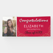 Banderoles Red Black Gold 2025 Graduation Photo (Horizontal)