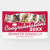 Banderoles Red Black White Congrats Diplômé (Horizontal)