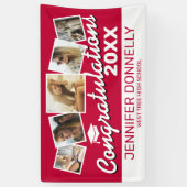 Banderoles Red Black White Congrats Diplômé (Vertical)