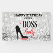 Banderoles Red Bottom Stiletto Heel Boss Lady Anniversaire (Horizontal)