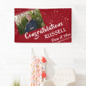 Banderoles Red Félicitations Photo Stars Graduation (En situation)